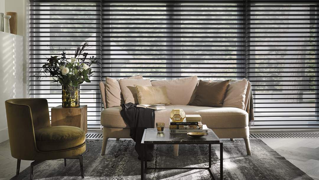 Silhouette® gardiner – stue i grå