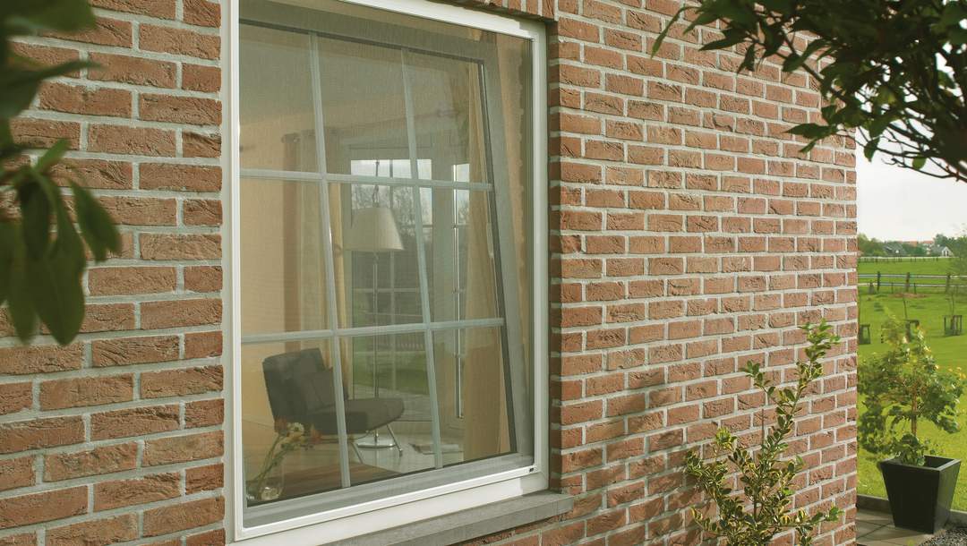 Insektnet vindue, fast ramme