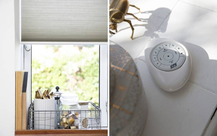 Duette® gardin og Pebble® fjernbetjening