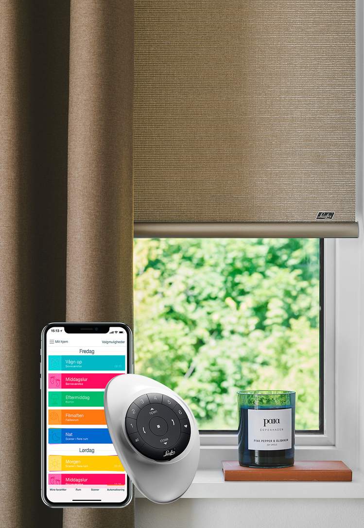 Lag på lag, rullegardin med PowerView® Automation og stofgardin